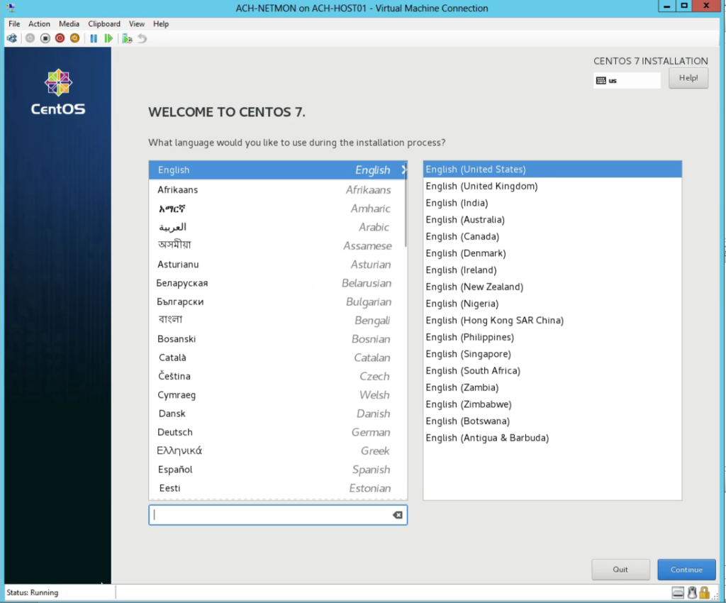 CentOS Pick Language