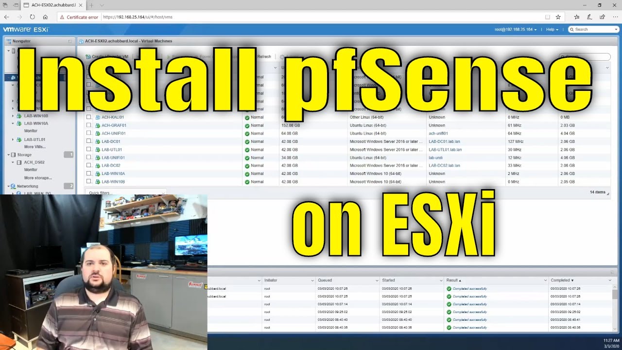 pfsense vmware esxi 6 network