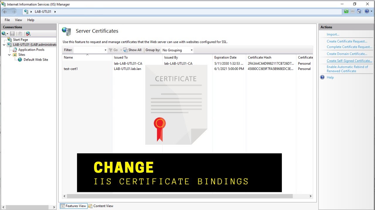 Change iis ssl certificate bindings alexander c hubbard