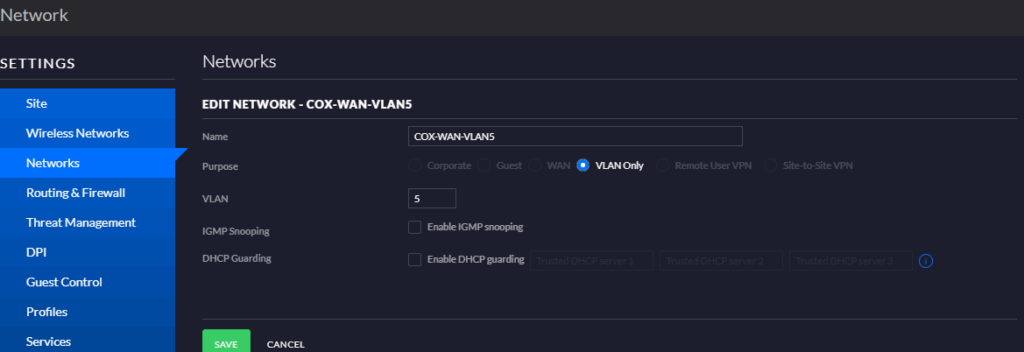 Get Internet To Homelab Unifi Networks