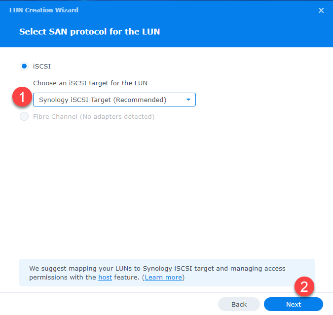 Synology SAN Manager Target
