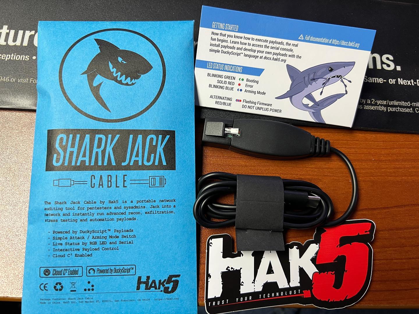 Picked up a cabled Shark Jack from @hak5 to play with. Can’t wait to test it out. #achsysadmin #sharkjack #hak5 #pentest #pentesttools #cybersecurity #achubbard